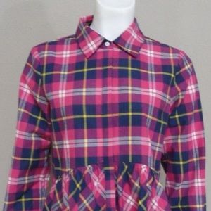 SUNDANCE: Pink Plaid Baby Doll Top